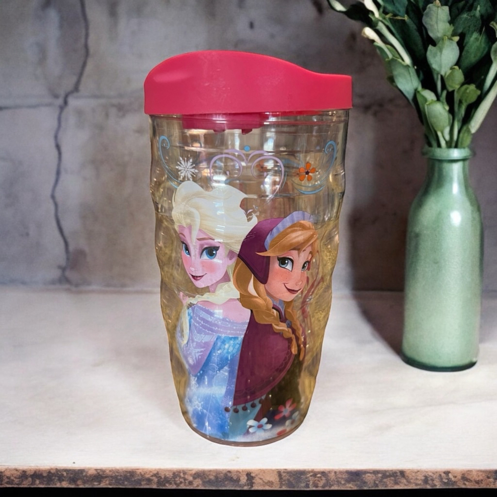 Disney Frozen Anna & Elsa Kids Tervis Drinking Cop Pink Lid